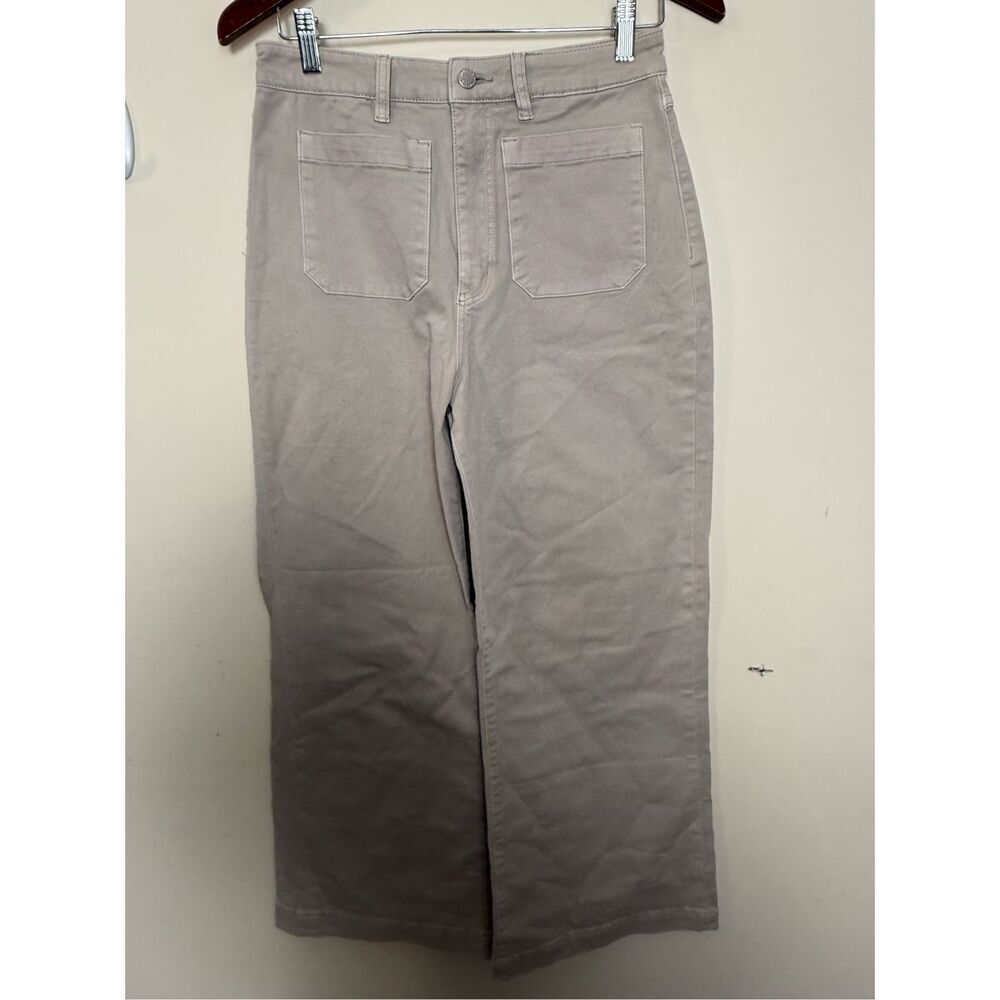Rolla's High Rise Wide Leg Sailor Jeans 29 Off White Denim Ankle Cropped Stretch